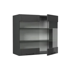 Vicco Armoire en verre Gris foncé 80cm