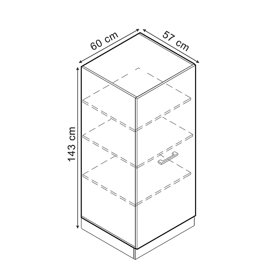 Vicco Armoire haute Noir Haute brillance 60cm