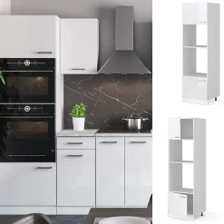 Vicco Armoire micro-ondes Blanc Haute brillance 60cm