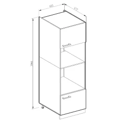 Vicco Armoire micro-ondes Béton 60cm