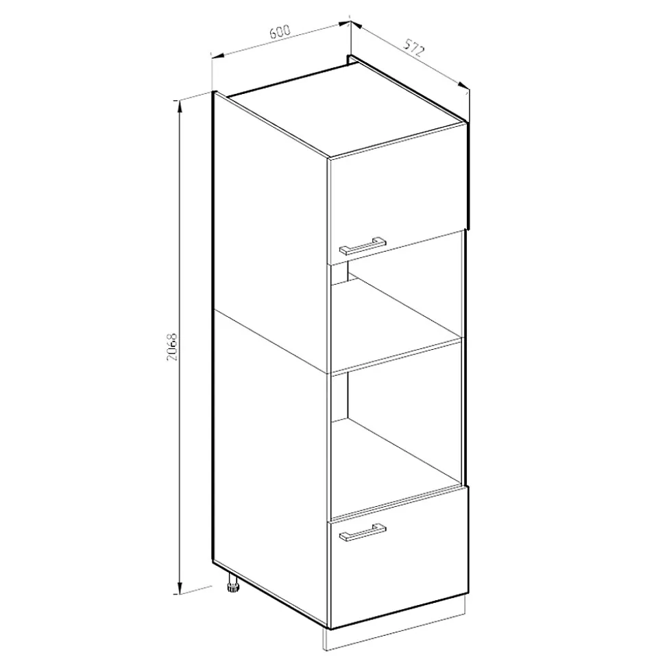 Vicco Armoire micro-ondes Béton 60cm