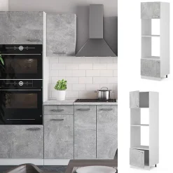 Vicco Armoire micro-ondes Béton 60cm