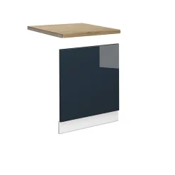 Vicco Armoires de cuisine Bleu foncé brillant 60cm , PT Chêne