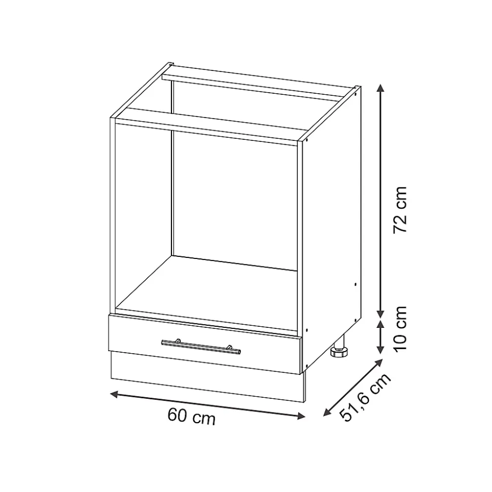Vicco Armoires de cuisine Bleu foncé brillant 60cm , PT Marbre