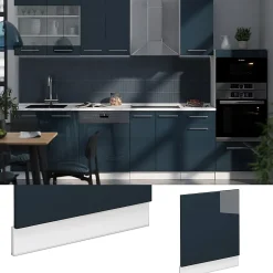 Vicco Armoires de cuisine Bleu foncé brillant 60cm , PT Anthracite