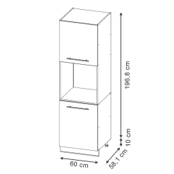 Vicco Armoires de cuisine Bleu foncé brillant 60cm ouvert