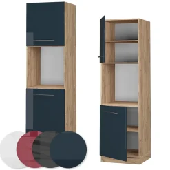 Vicco Armoires de cuisine Bleu foncé brillant 60cm ouvert