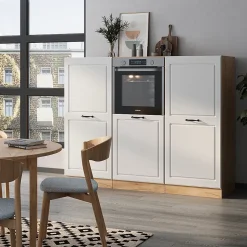 Vicco Bloc cuisine Blanc campagnard/Chêne doré 180cm sans PT