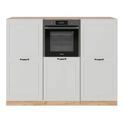 Vicco Bloc cuisine Blanc campagnard/Chêne doré 180cm sans PT