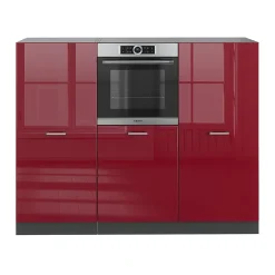 Vicco Bloc cuisine Rouge brillant/Anthracite 180cm sans PT