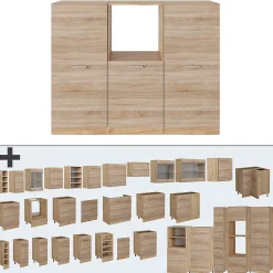 Vicco Bloc cuisine Sonoma/Chêne doré 180cm sans PT