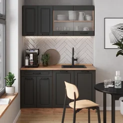 Vicco Cuisine Anthracite Campagne/Chêne doré 140cm , PT Chêne