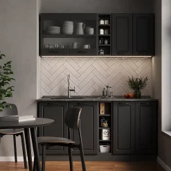 Vicco Cuisine Anthracite maison de campagne/anthracite 160cm sans PT