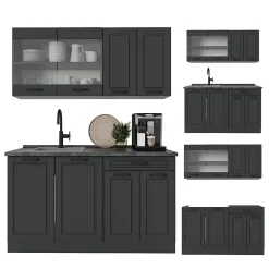 Vicco Cuisine Anthracite maison de campagne/anthracite 140cm sans PT