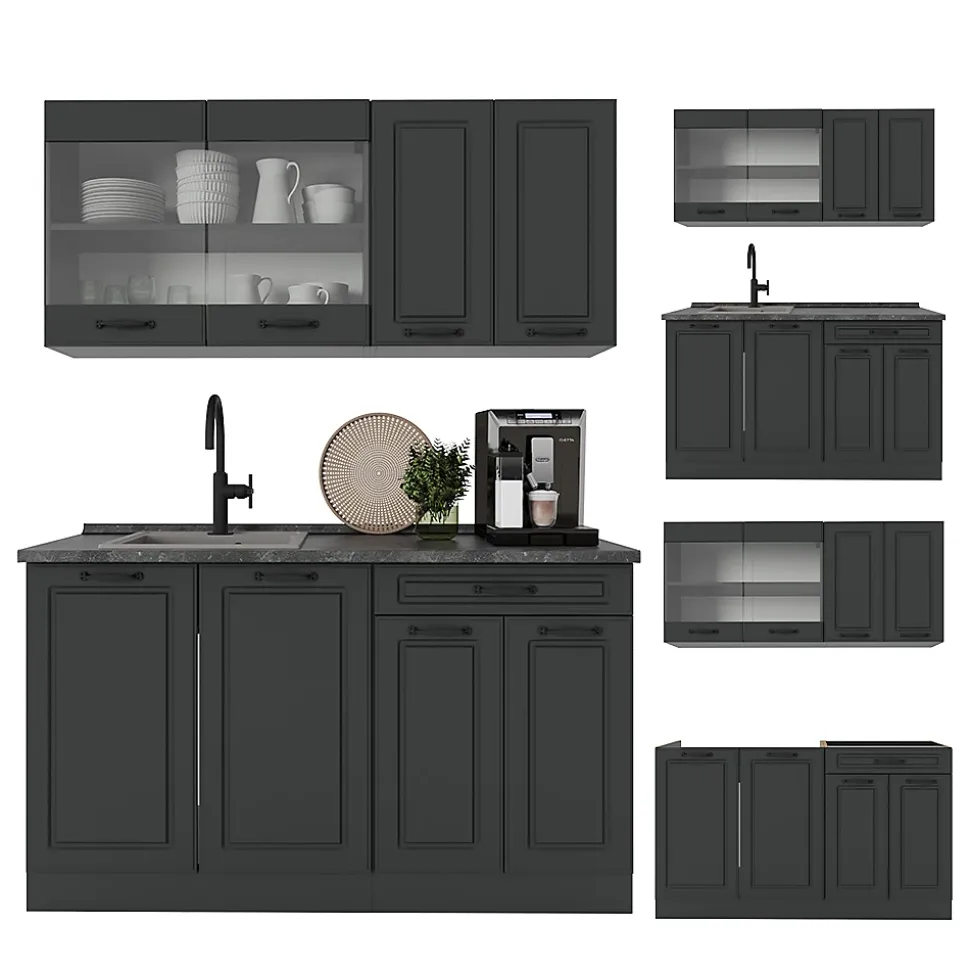 Vicco Cuisine Anthracite maison de campagne/anthracite 140cm sans PT