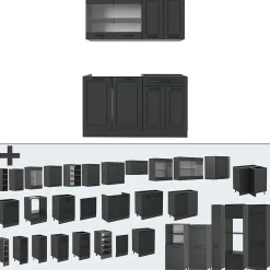 Vicco Cuisine Anthracite maison de campagne/anthracite 140cm sans PT