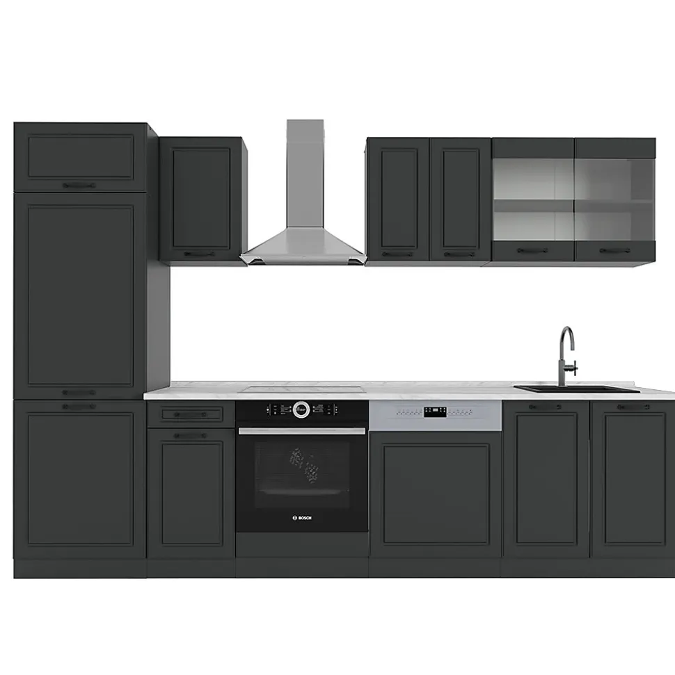 Vicco Cuisine Anthracite maison de campagne/anthracite 300cm , PT Marbre