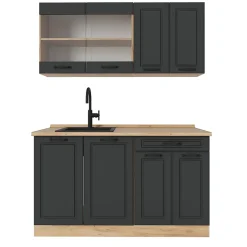 Vicco Cuisine Anthracite Campagne/Chêne doré 140cm sans PT