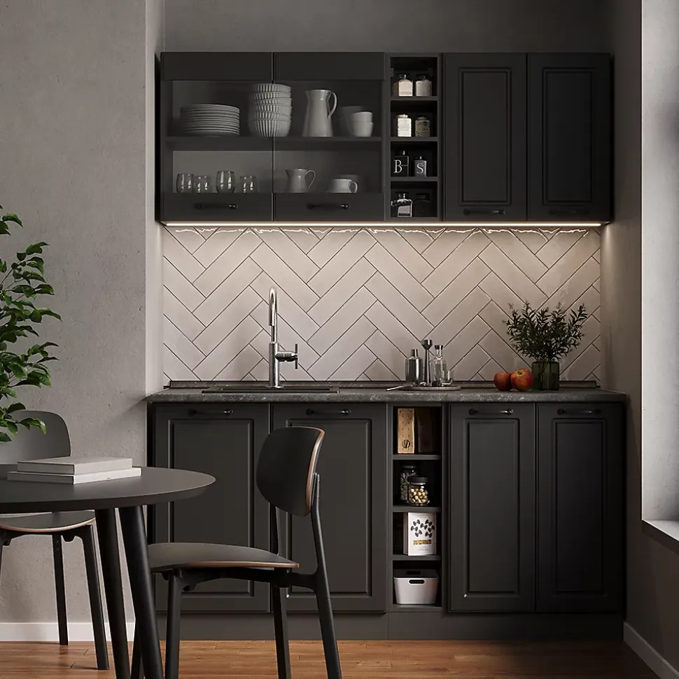 Vicco Cuisine Anthracite maison de campagne/anthracite 160cm , PT Marbre