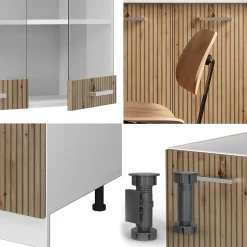 Vicco Cuisine Artisan chêne/blanc 140cm sans PT