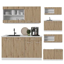 Vicco Cuisine Artisan chêne/blanc 140cm sans PT