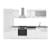 Vicco Cuisine blanc brillant/blanc 300cm , PT Anthracite
