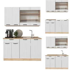 Vicco Cuisine Blanc campagne 140cm sans PT