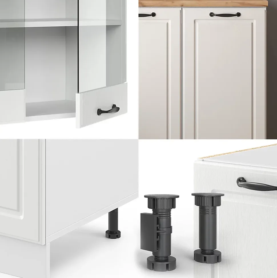 Vicco Cuisine Blanc campagne/blanc 140cm , PT Chêne