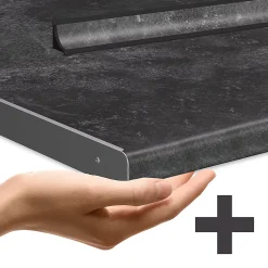 Vicco Cuisine Blanc campagnard/Chêne doré 140cm , PT Anthracite