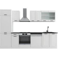 Vicco Cuisine Blanc campagne/blanc 300cm , PT Anthracite