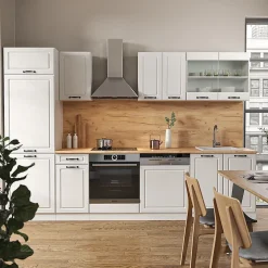 Vicco Cuisine Blanc campagne/blanc 300cm , PT Anthracite