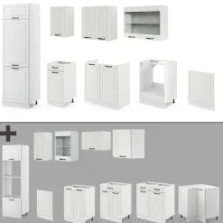 Vicco Cuisine Blanc campagne/blanc 300cm , PT Anthracite