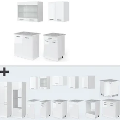 Vicco Cuisine Blanc 140cm , PT Marbre