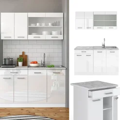 Vicco Cuisine Blanc 140cm , PT Marbre