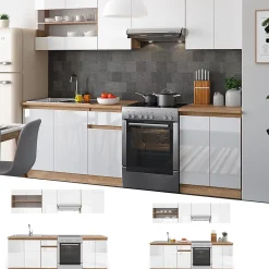 Vicco Cuisine Blanc 240cm , PT Sonoma