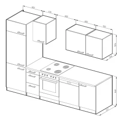 Vicco Cuisine Blanc 270cm sans PT