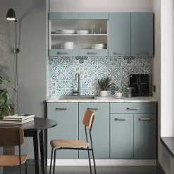 Vicco Cuisine Bleu-gris 140cm , PT Marbre