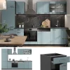 Vicco Cuisine Bleu-gris/anthracite 300cm sans PT