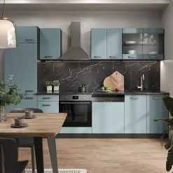 Vicco Cuisine Bleu-gris/anthracite 300cm sans PT