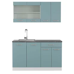 Vicco Cuisine Bleu-gris/blanc 140cm , PT Anthracite