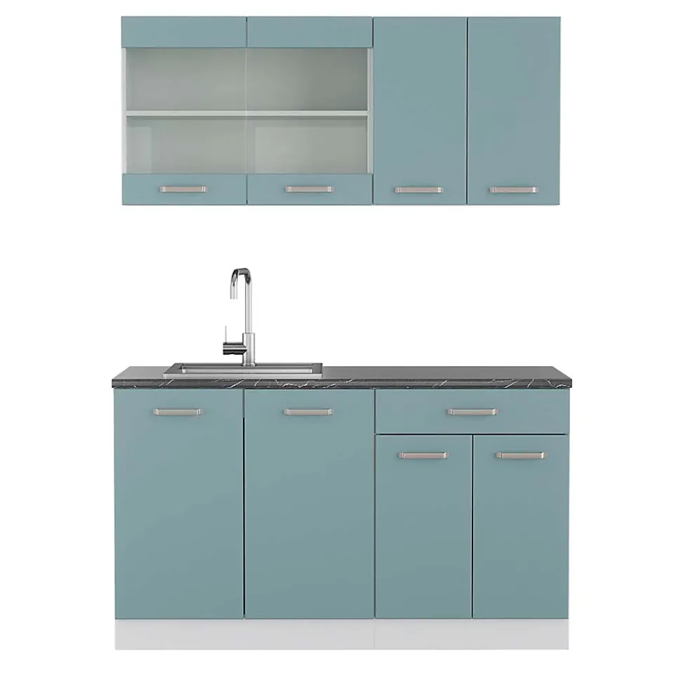 Vicco Cuisine Bleu-gris/blanc 140cm , PT Anthracite