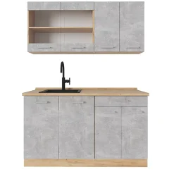 Vicco Cuisine Béton/force dor Chêne 140cm sans PT