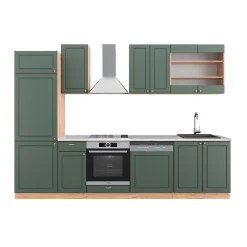 Vicco Cuisine Chêne vert et or/chêne doré 300cm , PT Marbre