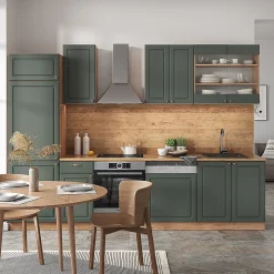 Vicco Cuisine Chêne vert et or/chêne doré 300cm , PT Marbre