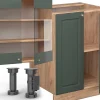 Vicco Cuisine Chêne vert et or/chêne doré 300cm avec armoire haute, sans PT