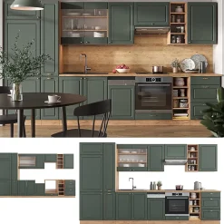 Vicco Cuisine Chêne vert et or/chêne doré 355cm , PT Anthracite