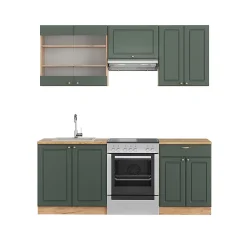 Vicco Cuisine Chêne vert et or/chêne doré 200cm sans PT