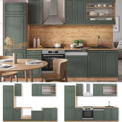 Vicco Cuisine Chêne vert et or/chêne doré 300cm , PT Chêne