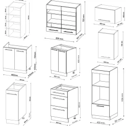 Vicco Cuisine Chêne vert et or/chêne doré 280cm , PT Chêne