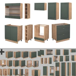 Vicco Cuisine Chêne vert et or/chêne doré 235cm , PT Chêne